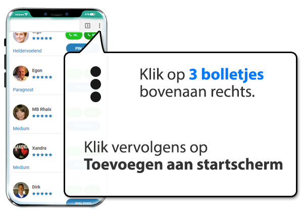 android: Waarzeggerslimburg.nl instellen als app op Mobiel