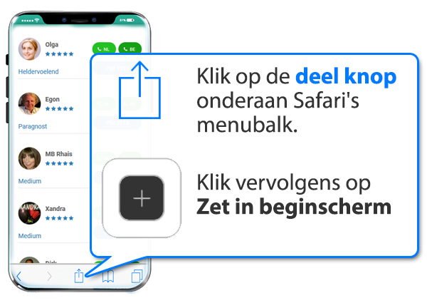 iphone en ipad: Waarzeggerslimburg.nl als app instellen op Mobiel
